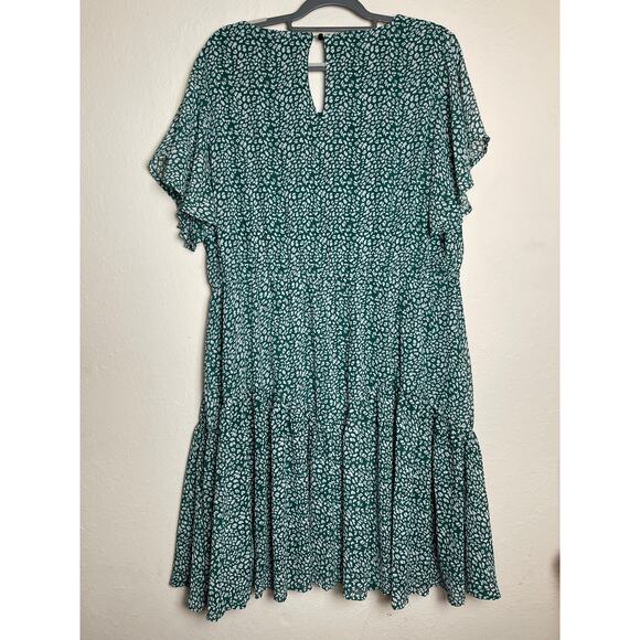 Nemidor Women's Layer Ruffle Animal Print Elastic Waist Short Sleeve Dress 18 - Picture 2 of 16